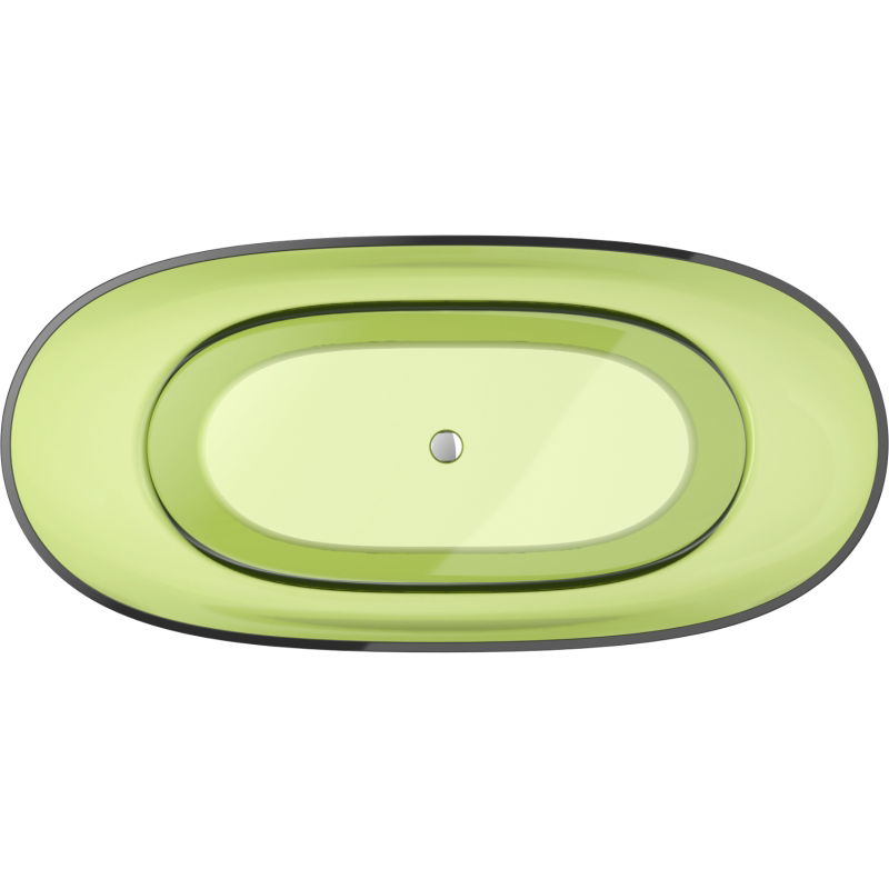 Mexen Pure vápno volně stojící vana transparentní 170 x 80 cm, chromová zátka - 58071708012