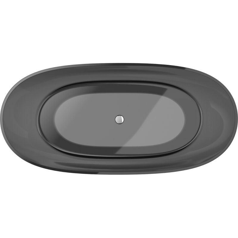 Mexen Pure černá volně stojící vana transparentní 170 x 80 cm, chromová zátka - 58071708013