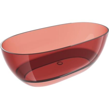 Mexen Pure růžová volně stojící vana transparentní 170 x 80 cm, špunt chrom - 58071708014