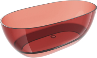 Mexen Pure volně stojící vana transparentní 170 x 80 cm, rose, chromový uzávěr - 58071708014