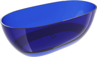 Mexen Pure safírová volně stojící vana průhledná 170 x 80 cm, chromová zátka - 58071708016