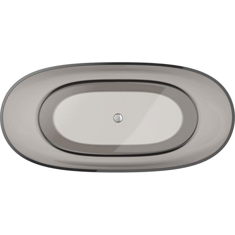 Mexen Pure bronzová volně stojící vana transparentní 170 x 80 cm, uzávěr chrom - 58071708018