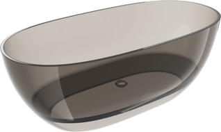 Mexen Pure bronzová volně stojící vana transparentní 170 x 80 cm, uzávěr chrom - 58071708018