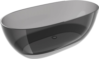 Mexen Pure Smoke volně stojící transparentní vana 170 x 80 cm, špunt chrom - 58071708019