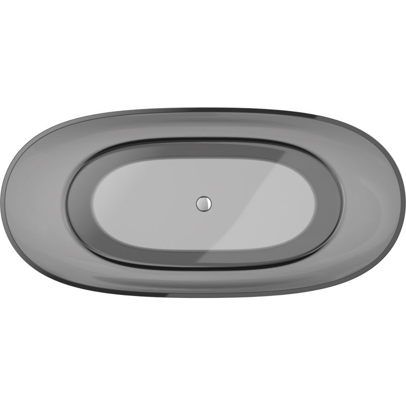 Mexen Pure Smoke volně stojící transparentní vana 170 x 80 cm, špunt chrom - 58071708019