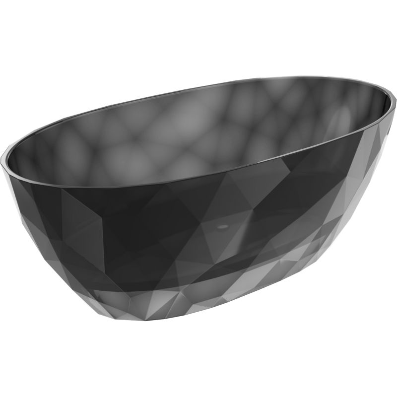 Mexen Orax černá vana volně stojící transparentní 170 x 80 cm, zástrčka chrom - 58081708013