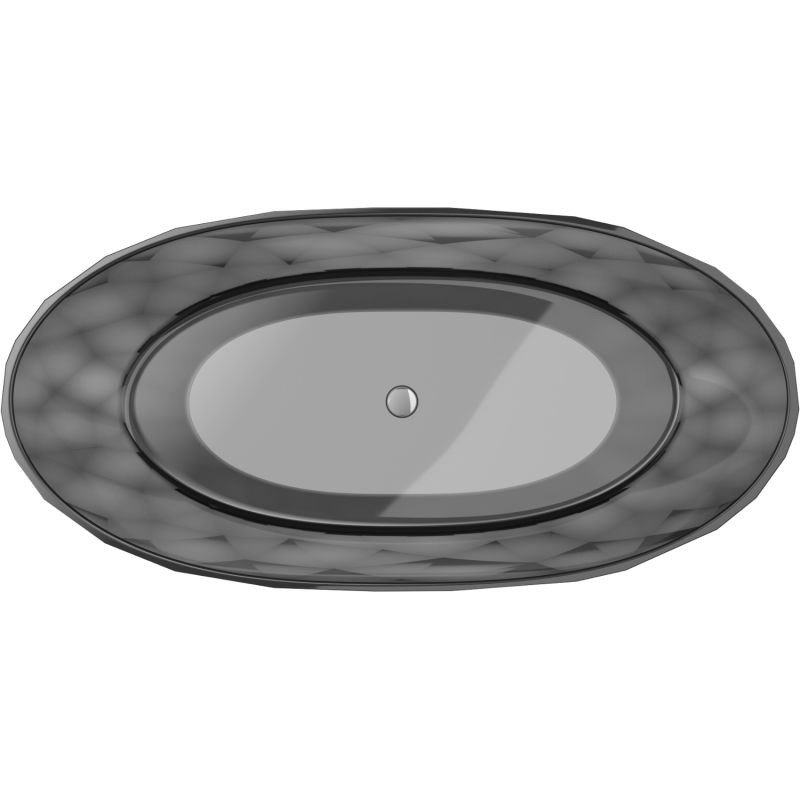 Mexen Orax černá volně stojící vana průhledná 170 x 80 cm, chromová zátka - 58081708013