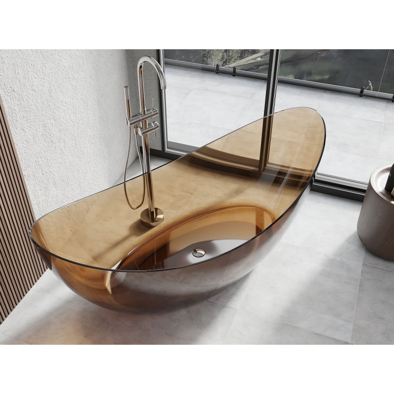 Mexen Vea earth volně stojící průhledná 180 x 80 cm, korek chrom - 58091808005