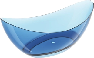 Mexen Vea denim volně stojící vana transparentní 180 x 80 cm, chromová zátka - 58091808007