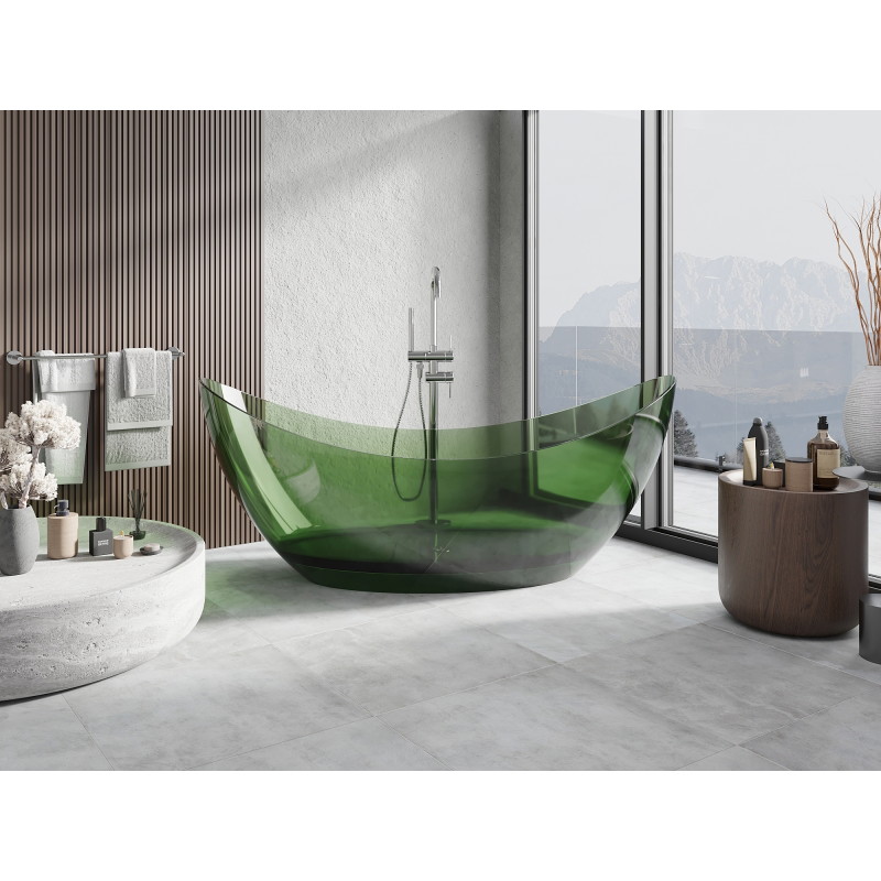 Mexen Vea Lesní volně stojící transparentní vana 180 x 80 cm, les, korek chrom - 58091808002