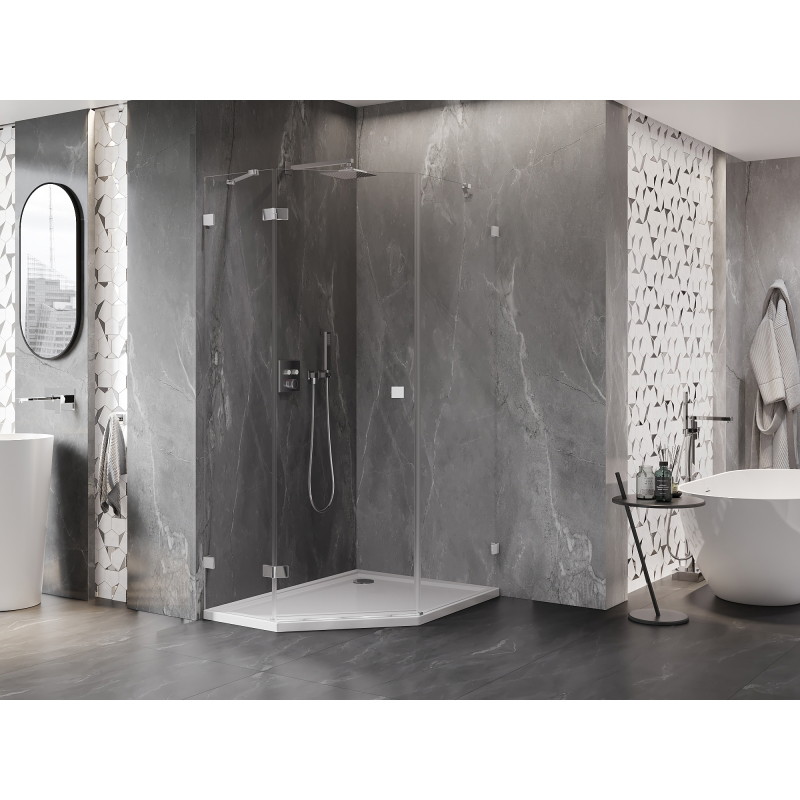 Mexen Lunar Koutový sprchový kout s levými otevíracími dveřmi 80 x 90 cm, transparentní, chrom - 831-080L-090P-01-00-L