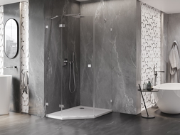 Mexen Lunar pětiúhelníková sprchová kabina otočná levá 90 x 100 cm, transparentní, chrom - 831-090L-100P-01-00-L