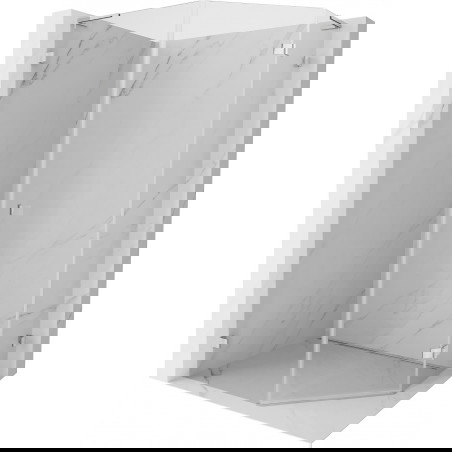 Mexen Lunar L pětiúhelníková sprchová kabina s otevíracími dveřmi, pravá 80 x 90 cm, transparentní, chrom