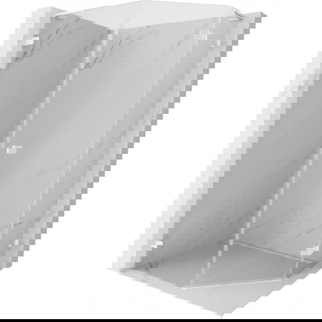 Mexen Lunar L sprchový kout pětiúhelníkový, pravý, 80 x 100 cm, transparentní, bílý - 831L-080P-100L-20-00-P