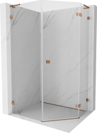 Mexen Lunar L pětiúhelníkový sprchový kout sklopný pravý 90 x 100 cm, transparentní, růžové zlato