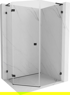 Mexen Lunar L pětiúhelníková sprchová kabina levá 80 x 90 cm, transparentní, černá - 831L-080L-090P-70-00-L