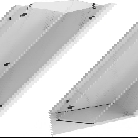 Mexen Lunar pentagonální sprchový kout s levým otvíráním 90 x 100 cm, transparentní, černý - 831-090L-100P-70-00-L