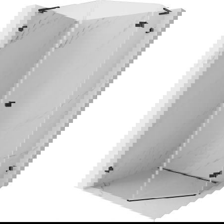 Mexen Lunar L pětiúhelníková sprchová kabina pravá 80 x 90 cm, transparentní, černá - 831L-080P-090L-70-00-P