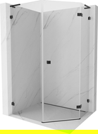 Mexen Lunar L pětiúhelníkový sprchový kout pravý 80 x 100 cm, transparentní, černý - 831L-080P-100L-70-00-P