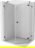 Mexen Lunar pětiúhelníkový sprchový kout otevíratelný pravý 80 x 90 cm, průhledný, černý - 831-080P-090L-70-00-P