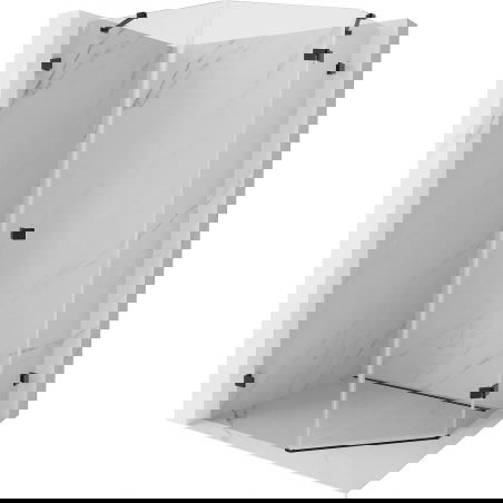 Mexen Lunar pětiúhelníková sprchová kabina s výklopnými dveřmi pravá 80 x 100 cm, čirá, černá - 831-080P-100L-70-00-P