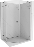 Mexen Lunar L sprchový kout pětiúhelníkový výklopný levý 80 x 90 cm, transparentní, gun metal - 831L-080L-090P-95-00-L