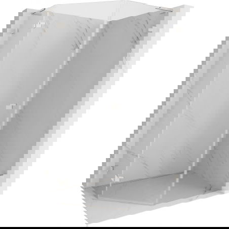 Mexen Lunar L pentagonální sprchová kabina levá 80 x 90 cm, transparentní, kartáčovaný nikl - 831L-080L-090P-97-00-L