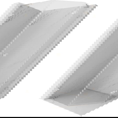 Mexen Lunar L pětiúhelníková sprchová kabina pravá 90x100 cm, transparentní, kartáčovaný nikl - 831L-090P-100L-97-00-P