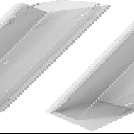 Mexen Lunar sprchový kout pětiúhelníkový, pravý, 80 x 90 cm, transparentní, kartáčovaný nikl - 831-080P-090L-97-00-P