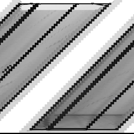 Mexen Mist sprchové dveře, otočné, levé, 130 cm, černý rámeček, černé - 8A4-130-001-70-70-L