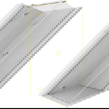 Mexen Mist-H T sprchová kabina sklopná levá 80 x 80 cm, transparentní, zlatá - 8A5T-080-080-50-00-L