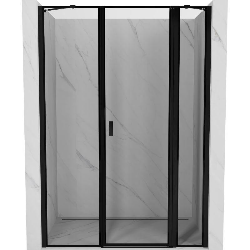 Mexen Mist sprchové dveře otočné pravé 135 cm, černý rámeček, černé - 8A4-135-001-70-70-P