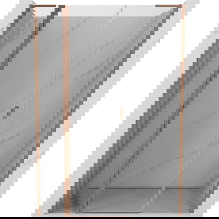 Mexen Mist L sprchové dveře otvírací 155 cm, transparentní, kartáčovaná měď - 8A4L-155-001-65-00