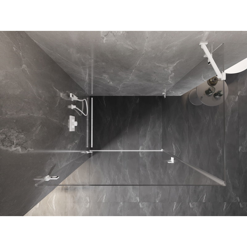 Mexen Lunar-B sprchový kout s otočnými dveřmi vlevo 95 x 90 cm, průhledný, bílý - 832-095-090-20-00-L