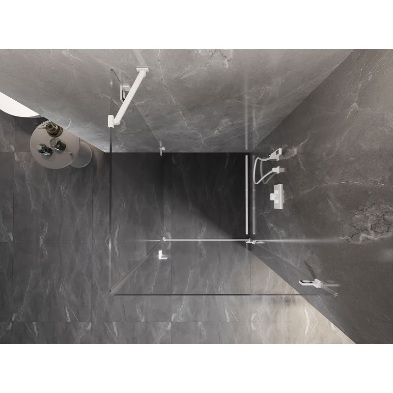 Mexen Lunar-B sprchový kout výklopný pravý 90 x 90 cm, transparentní, bílá - 832-090-090-20-00-P