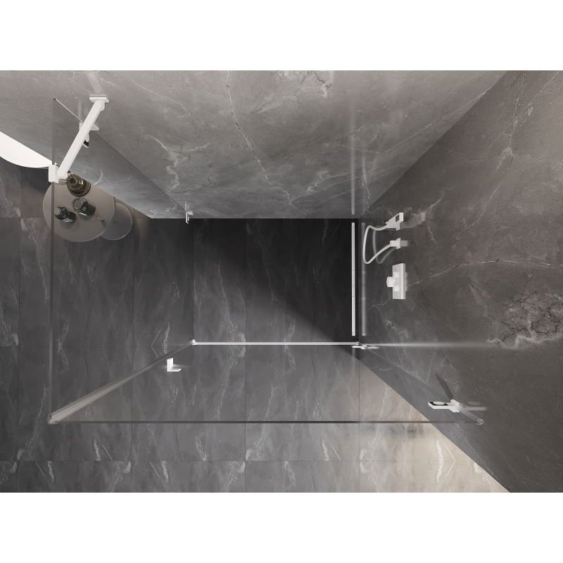 Mexen Lunar-B sprchový kout s pantovými dveřmi pravý 100 x 90 cm, transparentní, bílý - 832-100-090-20-00-P