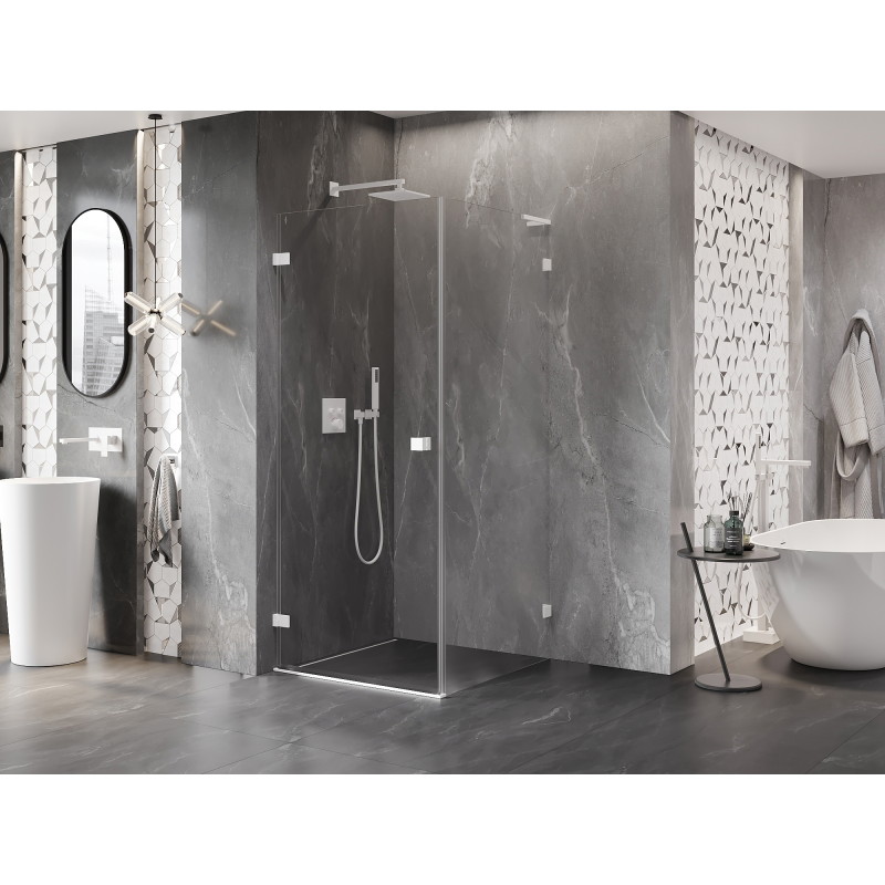 Mexen Lunar-B L sprchový kout otočný vlevo 80 x 80 cm, průhledný, bílý - 832L-080-080-20-00-L