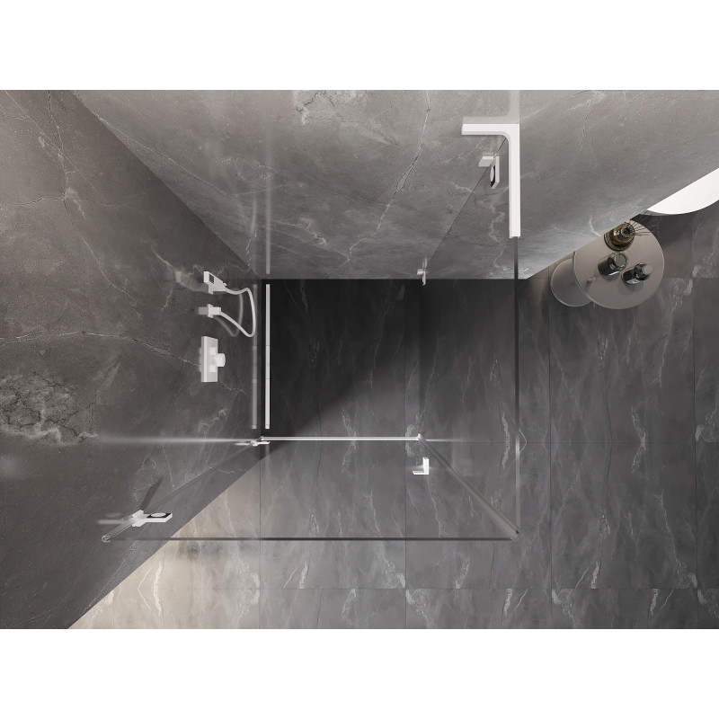 Mexen Lunar-B L sprchový kout otočný vlevo 80 x 80 cm, průhledný, bílý - 832L-080-080-20-00-L