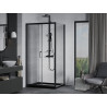 Mexen Apia posuvný sprchový kout 100 x 90 cm, transparentní, černý + černá vanička Flat - 840-100-090-70-00-4070B