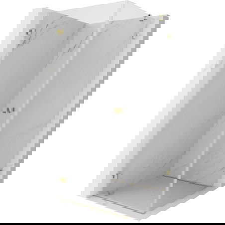 Mexen Lunar-B sprchová kabina s otočnými dveřmi levá 80 x 80 cm, transparentní, zlatá - 832-080-080-50-00-L