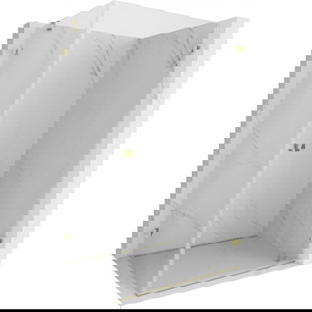 Mexen Lunar-B sprchový kout otevíratelný pravý 100 x 80 cm, transparentní, zlatý - 832-100-080-50-00-P