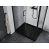 Mexen Apia sprchový kout posuvný 110 x 90 cm, průhledný, černý + vanička Flat, černá - 840-110-090-70-00-4070B