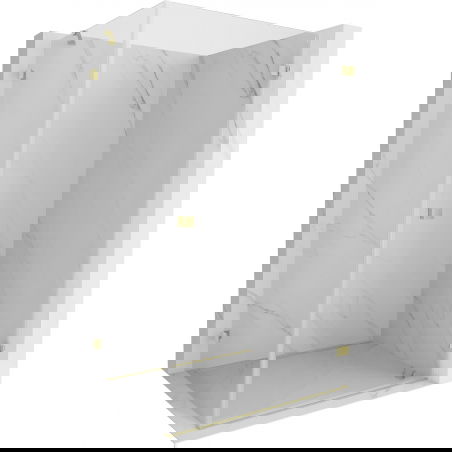 Mexen Lunar-B sprchový kout otočný pravý 75 x 70 cm, transparentní, zlatý kartáčovaný - 832-075-070-55-00-P