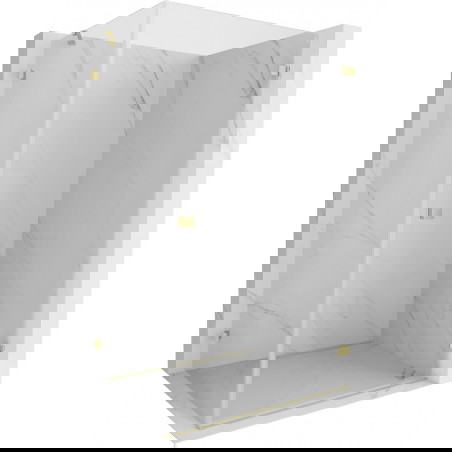 Mexen Lunar-B sprchový kout otočný pravý 95 x 80 cm, transparentní, zlatý kartáčovaný - 832-095-080-55-00-P