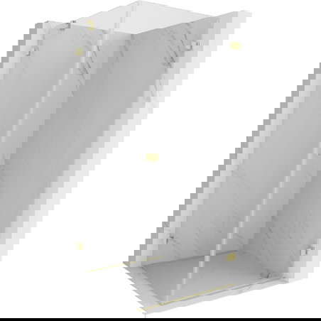 Mexen Lunar-B sprchový kout s otevíracími dveřmi pravý 90 x 90 cm, průhledný, zlatý kartáčovaný - 832-090-090-55-00-P