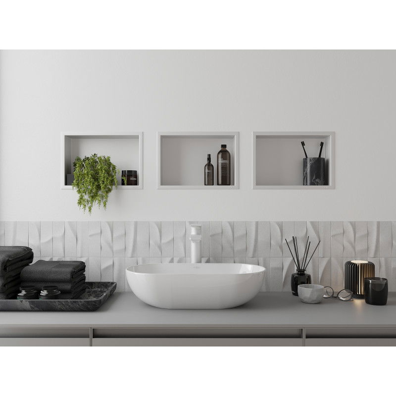 Mexen X-Wall-R polička do niky s límcem 30 x 20 cm, bílá - 1920302010