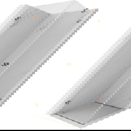 Mexen Lunar-B sprchová kabina výkyvná levá 70 x 70 cm, transparentní, růžové zlato - 832-070-070-60-00-L