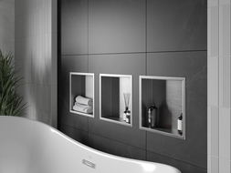 Mexen X-Wall-R zapuštěná police s límcem 30 x 30 cm, inox - 1910303010