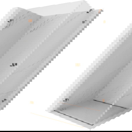 Mexen Lunar-B sprchový kout otočný levý 95 x 90 cm, transparentní, růžové zlato - 832-095-090-60-00-L