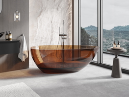 Mexen Glass earth volně stojící transparentní 170 x 85 cm, zátka chrom - 58061708505